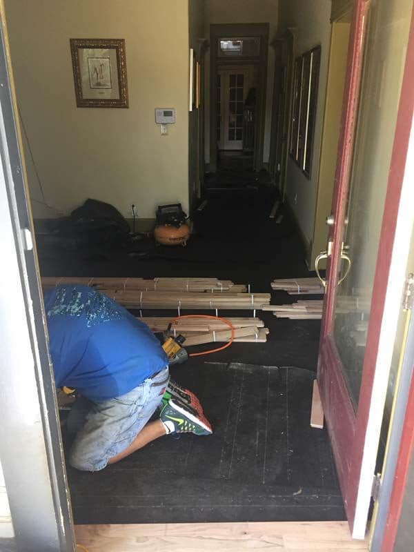 Wooden work under construction