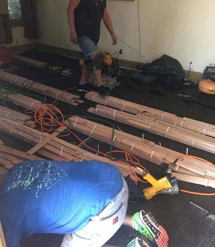 Wooden work under construction