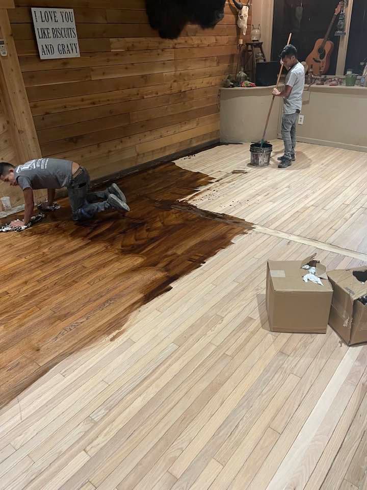 Wooden floor workers