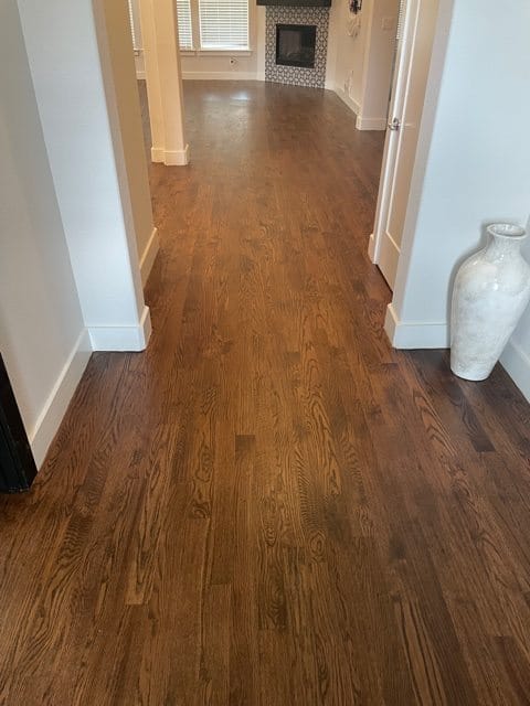 dark hardwood with white vase