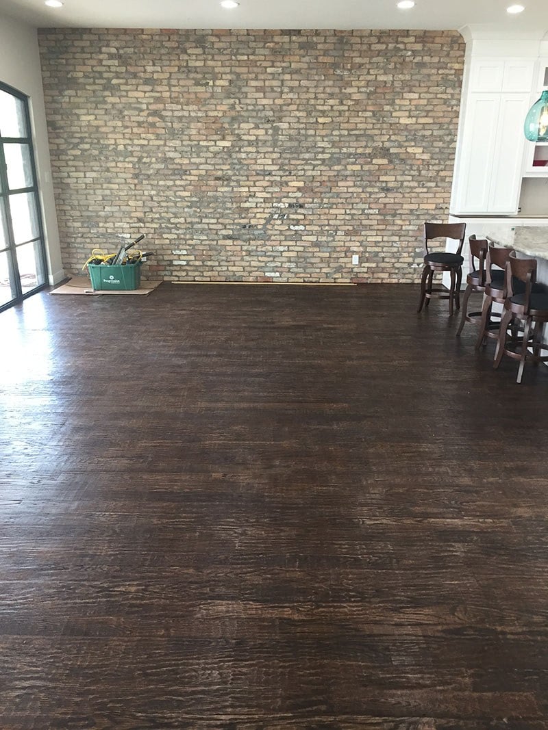 Wooden floors with dining table