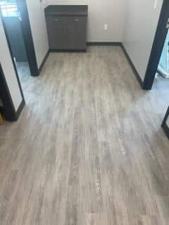 grey hardwood flooring and cabinet