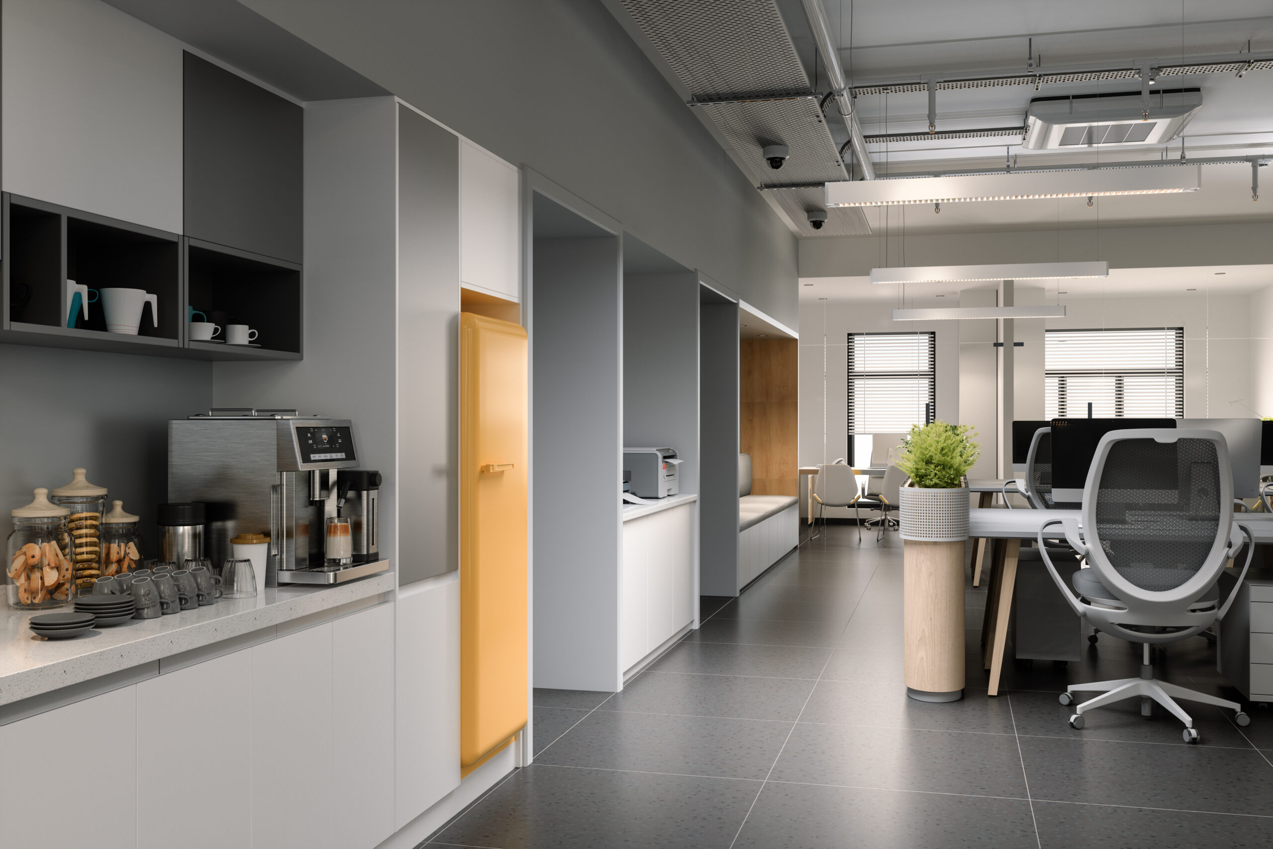 Plan Kitchen In Modern Office