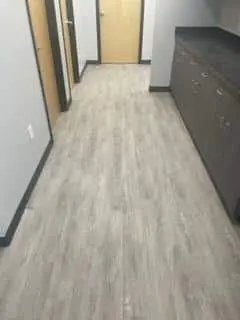 Grey flooring installed