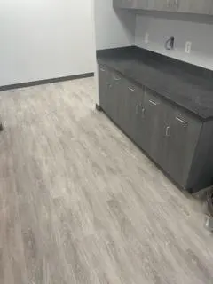 Grey flooring installed
