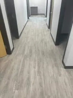 Grey flooring installed