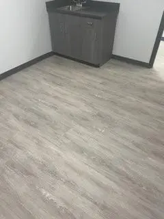 Grey flooring installed