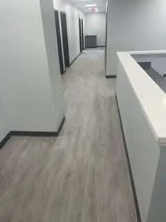 Grey flooring installed