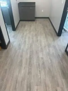 Grey flooring installed